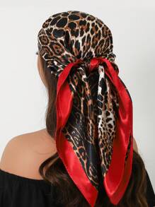 1pc 35.4 Inch Square Scarf, Fashion Printed 90cm Scarf Shawl Neckerchief Luxury Silk Feeling For Women, All Season