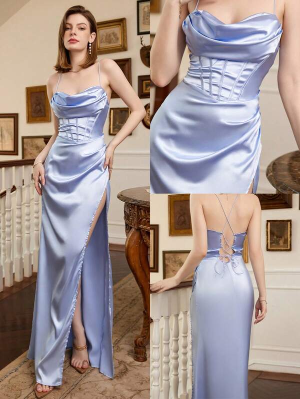 Women's Solid Color Minimalist Dress For Daily Wear And Formal Occasions,Party Dress,Cocktail