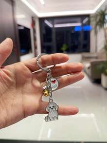 1pc Alloy Pet Dog Pendant Key Chains For Women Men Metal Car Keychain Key Ring Bag Charm Car Keyring Gifts - Multicolor - View 34