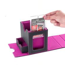 CMFYlive MTG 卡牌盒，适用于指挥官展示卡牌盒 Gamegenic 卡牌盒，可容纳 100 多张双套卡牌，魔法指挥官 TCG 卡牌收纳盒，带 2 个隔板和 2 个适合 TCG 魔法卡 - 彩色 - 查看 3