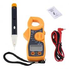 Combinación de pinza amperimétrica MT87 + bolígrafo de prueba de voltaje, utilizada para mantenimiento y reparación eléctrica, instalación eléctrica profesional, diagnóstico de sistemas eléctricos en automóviles y otras aplicaciones. - Amarillo - Ver 1