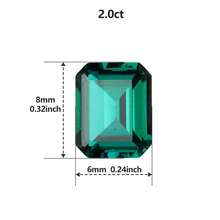 One 100% Lab Grown Zambia Emerald Cut Gemstone For Charms Advanced Jewelry Making Materials DIY - Zambian Emerald - View 17