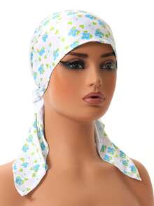 1pc Ladies' New Arrival Curved Solid Color Double-Tail Headband Cap, Simple And Convenient Bonnet Hair Bonnet Turban Hair Sleep Cap - Multicolor - View 13