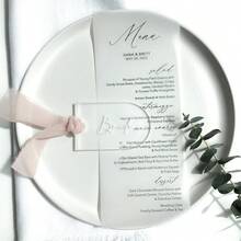 16/24pcs, Blank Wedding Arch Acrylic Table Cards, Handwritten Seat Reservation Signs, Acrylic Name Tag Seat Labels, Acrylic Blank Labels (Ribbons Not Included) - Transparent - View 6