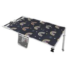 1 pieza Almohadilla plegable extensora de asiento de avión para bebés, cojín portátil impermeable y con dibujos animados para niños pequeños para viajar