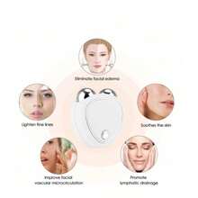 1 Pieza Masajeador Facial Rodillo Microcorriente Levantamiento de Piel - Blanco - Ver 3