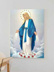 1 Pc Our Lady Immaculate Conception Of Mary Holy Mary Painting Catholic Posters Picture Room Decor Art Stretched And Frame Ready To Hang - Optional Framed,Suitable For Living Room Bedroom Office Wall Decoration Room Aesthetic Wall Arts Canvas, Creative Gift - Multicolor - View 14