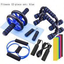7 Peças de Equipamento de Treinamento Multifuncional, Adequado para Exercícios Abdominais em Casa, Incluindo Um Pequeno Rolo Abdominal Interno, Flexões, Faixas de Resistência, Cordas de Pular e Outros Conjuntos Combinados Multifuncionais de Equipamentos de Treinamento e Fitness Abrangentes para Casa, Acessórios de Academia, Esporte, Academia, Exercícios em Casa, Rolo Abdominal, Rolo Abdominal