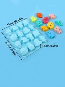 1 pieza Molde de silicona con diseño de fantasma, molde con 16 cavidades, utilizado para hacer chocolate/galletas/gominolas/gelatinas/cubitos de hielo - Multicolor - Ver 11