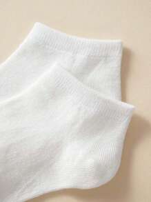 10 pares/set de calcetines blancos para niños, transpirables, cómodos, versátiles y adecuados para la escuela, incluyendo calcetines tobilleros