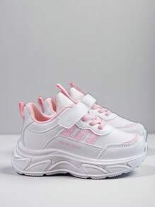 A Pair Of Cute Two-Tone PU Girls' Sports Shoes For It Is Suitable For Daily Use, Outdoor Activities, Sports, Travel, Running, Going To School, And All Seasons