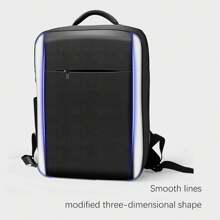 Rucsac pentru consolă de jocuri PS-5, husă de transport de protecție compatibilă cu consola Playstation 5, bază, laptop de 15,6", căști, controler PS-5, mai multe discuri de jocuri și accesorii pentru jocuri