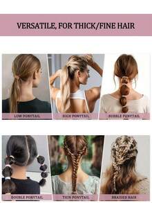 15-50 piezas Lazos de pelo de nailon delgados y elásticos de colores brillantes y negros, accesorios para el cabello, coleteros, herramientas de peinado, bandas de goma, decoración para el cabello multifuncional, lazos de pelo básicos delgados, no dañan el cabello, uso duradero, coleteros para el cabello - Multicolor - Ver 5