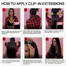 夹式接发 - 140克合成深棕色夹式接发，杰瑞卷发接发，适用于接发片（T30# 24英寸）（7片装）