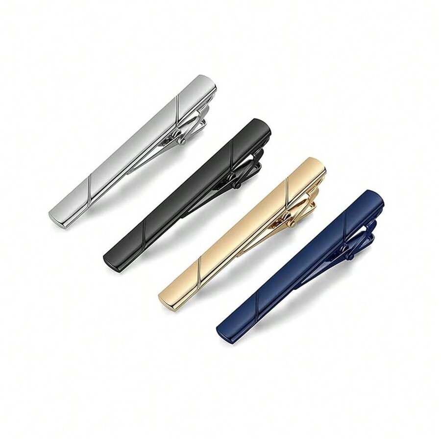 1 件装男士领带夹经典领带夹领带夹夹子适合婚礼周年商务 - 斜紋款 - 查看 1