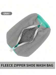 4/2/1pcs Washing Machine Shoe Bags, Travel Shoe Storage Bags, Machine Washable Portable Shoe Bags, Protective Anti-Deformation Shoe Cleaning Bags, Suitable For Sports Shoes, Casual Shoes And All Kinds Of Footwear, Household Cleaning Supplies, Toiletries, Laundry Bags, Shoe Cleaning Bags, Shoe Accessories, Shoe Cleaning And Protection Bags, Valentine's Day Gift - Grey - View 3