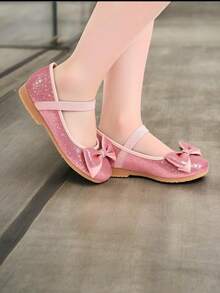 adorables Zapatos Mary Jane con Lazo para Niñas - Suela de Goma Antisdelizante, Calzado de Princesa para Todas las Ocasiones y para todas las Temporadas. Zapatos Elegantes con Ajuste Elastico - Rosa coral - Ver 1