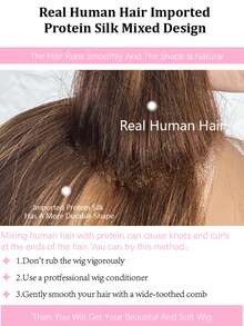 Tóc hỗn hợp được làm từ tóc người pha trộn với sợi tổng hợp và sợi protein. Tóc giả ren phía trước không keo 13x4 mật độ 180% - Tóc hỗn hợp của người Brazil, được nhổ sẵn với tóc con, Tóc giả đen thẳng cho phụ nữ, Kiểu tóc tự nhiên, Kiểu tóc bồng bềnh và mượt mà, Kiểu tóc thời trang | Vẻ ngoài thanh lịch | Tóc giả bồng bềnh và mượt mà (Tóc giả bob dài 6-16 inch, Tóc giả dài 18-36 inch) Tóc hỗn hợp - Tự nhiên & Đen - Xem 4