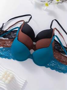 Bộ đồ lót nữ 3 món thoải mái - Áo ngực có đệm sang trọng, chi tiết ren tinh tế, nâng đỡ tốt, chất liệu mềm mại và thoáng khí mang lại sự thoải mái tối ưu. - Nhiều màu - Xem 2