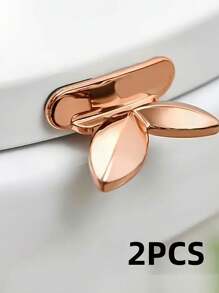 2pcs Cute Sprout Toilet Seat Lifting Handle, Leaf Shape Toilet Cover Pull, Keeps Hands Clean, Bathroom Drawer Pulls For Home Bathroom Accessories Bathroom Organizer Back To School