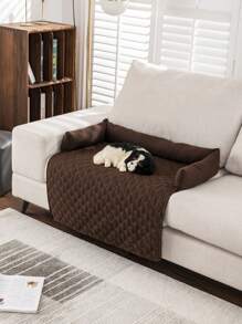 1pc Water-Resistant Anti-Slip Light Grey Pet Sofa Cover With Pillow, Suitable For Cars, Fit For Small/Medium/Large Cats And Dogs, All Seasons