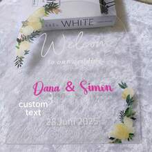 Custom Acrylic Wedding Welcome Sign, Wedding Entrance Sign,Wedding Reception Signage, Wedding Party Decoration Wedding Background Modern Wedding Decor, Personalized Sign. - Wedding Style 6 - View 3