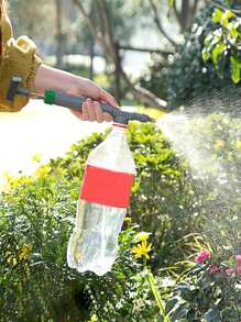 Handgehaltene Hochdruck-Sprühflasche mit einstellbarer Düse, manuell gepumptes Luftsprüh-Werkzeug, ideal für den Garten - aus Kunststoff, batteriefrei, handliche Ausführung