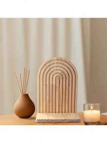 1 pieza Estante de pared en forma de puerta de madera maciza para macetas, artesanía de madera para decoración del hogar y la sala de estar