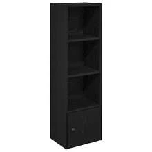 Bücherregal Schwarz Eichen-Optik 31x24x102 cm Holzwerkstoff - Schwarz - Übersicht 2