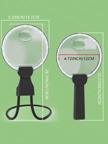 Rechargeable Lighting Desk Lamp And Magnifying Glass, Detachable And Portable, Adjustable Hose, 2-Level Brightness, Maximum Brightness Of 5-6 Hours, Type-C Charging.