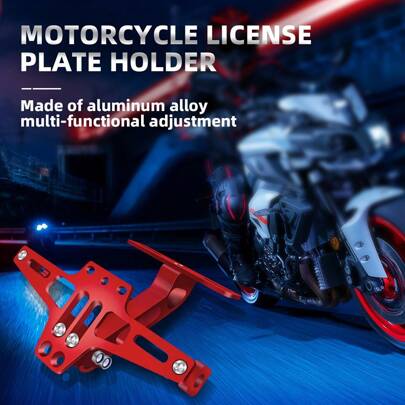 حامل لوحة ترخيص الدراجات النارية قابل للتعديل من سبيكة الألمنيوم ، بتصميم على شكل طائرة