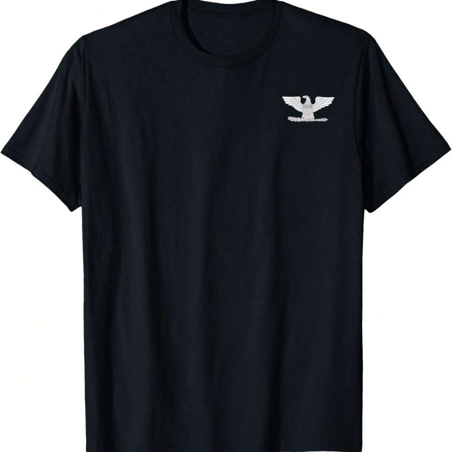Camiseta de moral veterano de oficial militar, rango de coronel O-6 - Negro - Ver 1