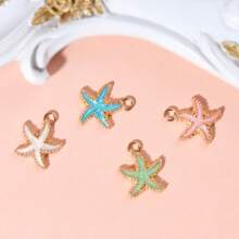 30 piezas de elementos surtidos del océano incluyendo estrellas de mar, conchas, colgantes de aleación de zinc de pentaestrellas, adecuados para hacer accesorios de joyería DIY como lazos para el cabello, collares, tobillos, pulseras, aretes
