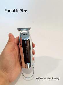 Kemei KM-9163 Electric Hair Trimmer T-Blade Scuplting Clipper Zero Gapped Clipper For Men Low Noise Haircut Machine Portable Mini Hair Clipper Classic Design