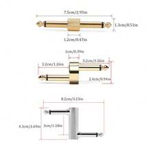 Guitar Pedal Coupler 1/4 Inch Effect Pedal To Pedal Connector Guitar Pedal Connector Gold Plated 6.35mm Male To Male Straight Type Plug For Guitar Pedalboard To Space Saving - Multicolor - View 4