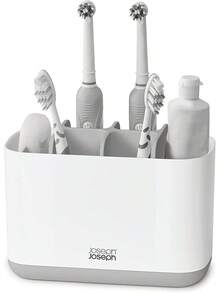 Tooth Brush Holder Joseph Joseph EasyStore Stainless-Steel Toothbrush Holder Bathroom Storage Organizer Caddy, Small - 灰色/白色 - 查看 1