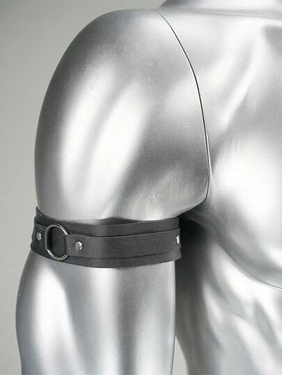 Brazalete de PU ajustable de moda para hombres, brazalete de estilo gótico, regalo del Día de San Valentín, accesorio de correa para el brazo, accesorio sexy para hombres