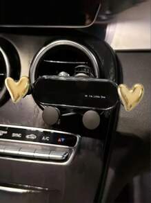 The New Car Phone Holder With A Cute Heart-Shaped Cartoon Design Is A Car Air Vent Navigation Support Bracket For Car Interior Decoration,Upgraded Silver PVC Dashboard Air Vent Mount For Women, Simple And Easy To Install, Air Vent Phone Car Mount, Detachable, Washable, Durable, Can Be Firmly Fixed In The Car, Suitable For Any Model. And Reliable, Firmly Inlaid