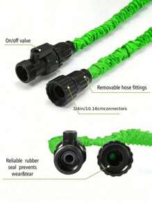 1 Piece / 7.6 Meters - 1 Hose + 1 Nozzle / 15.2 Meters - 1 Hose + 1 Nozzle / 30.5 Meters - 1 Hose + 1 Nozzle, Green Garden Hose Gun, Flexible High Pressure Sprayer For Car Washing, Suitable For Garden, Retractable Multifunctional Water Gun