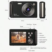 New Popular 2.4 Inch HD Digital Camera For Students Cheap Video Camera With 64MP IPS Screen 18X Zoom CMOS Sensor For Boyfriend And Girlfriend