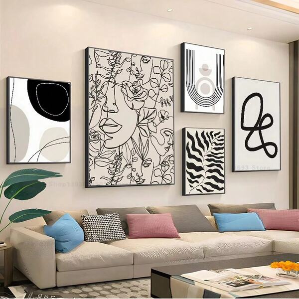 1pc/3PCS Wall Arts Posters Optional Frame Modern Abstract Bohemian Wall Art Poster Wall Mural Decoration Game