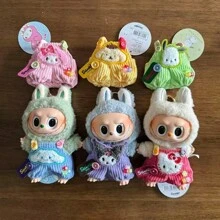 Sanrio 1pc Cute Sanrio Overalls 15-18cm Cotton Doll Kuromi Versatile Item,School Supplies,Back To School