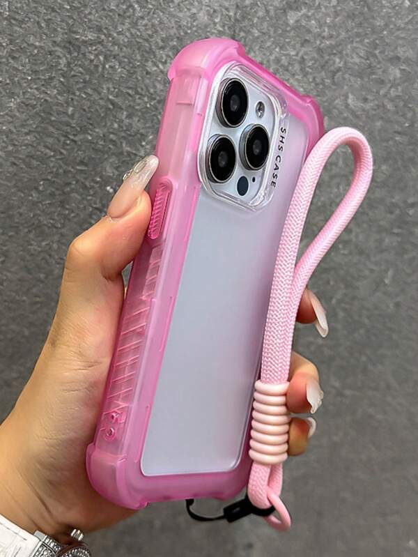 Carcasa de teléfono militar resistente a caídas 3 en 1 con correa de muñeca compatible con iPhone 16, 15, 14 Pro Max, 16 Plus, 13, con protección de cojín de aire, parachoques de TPU y cubierta trasera rígida de PC