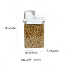 1 szt. Wiadro do przechowywania karmy dla zwierząt z miarką, pojemność 2800 ml, idealne do przechowywania karmy i przekąsek dla kotów i psów