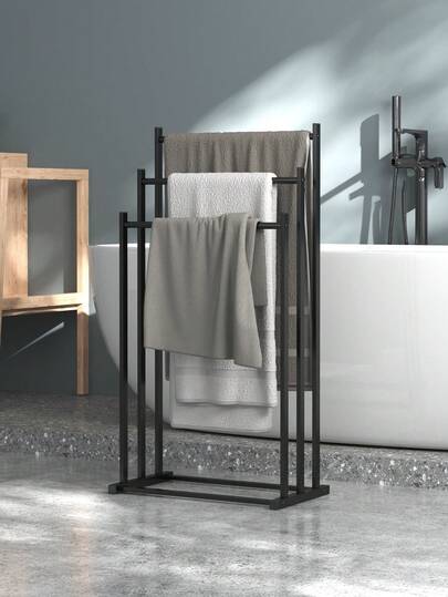 1 pièce Porte-serviettes sur pied de salle de bain 2/3 étages avec plateau pour ranger les téléphones et les tasses, facile à installer, gain de place, convient pour ranger les serviettes, les couvertures dans la salle de bain ou la baignoire, étagère de rangement et accessoires de salle de bain, organisateur de salle de bain Rentrée des classes