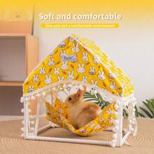 ITANDME Kleine Haustier Hängematte Zelt, Honigbusch Flugbhörnchen Zelt Vier Jahreszeiten, Hamster Eichhörnchen Hängematte Zelt, waschbare und abnehmbare Hamsternest Schlafstätte