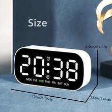 1pc Small Digital Alarm Clock, Suitable For Bedroom, 5 Brightness Levels, Dual Alarms, 12/24 Hour Format, Snooze Function, Large Digits, Plug-In, Loud Desktop Digital Alarm Clock, Suitable For Deep Sleepers, Adults, School Decor, Surprise Gift, Dorm Decor, Back To School Home Decor, Room Decor, Study Supplies