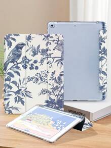 Funda protectora con patrón de escenario de plantas, compatible con iPad 9.7/10.2/10.5/10.9/12.9/Pro 11, 10th Gen, compatible con Samsung Galaxy Tab S6 Lite 10.4 pulgadas, compatible con Tab, protección suave contra caídas, función atril inteligente/despertar/suspender automático