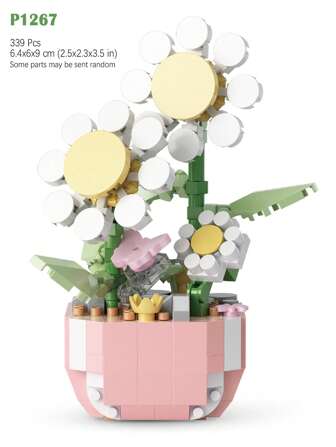 6 estilos de kits de bloques de construcción en miniatura con flores, 317-473 piezas surtidas, suministros de manualidades DIY, decoración floral 3D creativa, regalos de Año Nuevo para amigos y familiares