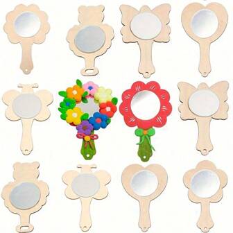 12 Pack Unfinished Wood Mirrors For Crafts Small Wooden Handheld Mirrors For DIY Homemade Wooden Mirror Craft Decorate You Own Butterfly Mirrors For DIY Paint Wooden Hand Mirror Butterfly Craft For Art Activities Birthday Gifts, Handmade Wood Mold